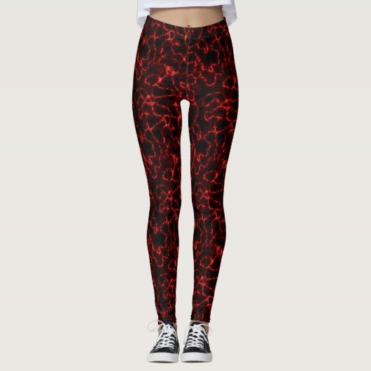 Red Electro Plasma Glow Leggings レギンス (正面)