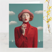 Red Elegance with Apple カード (黄色い花)