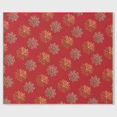 Red Elegant Gold Snowflake Pattern New Year winter ラッピングペーパー (フラット)