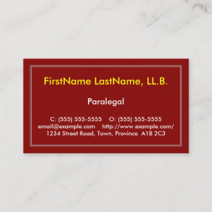 Red & Eyecatching Paralegal名刺 名刺