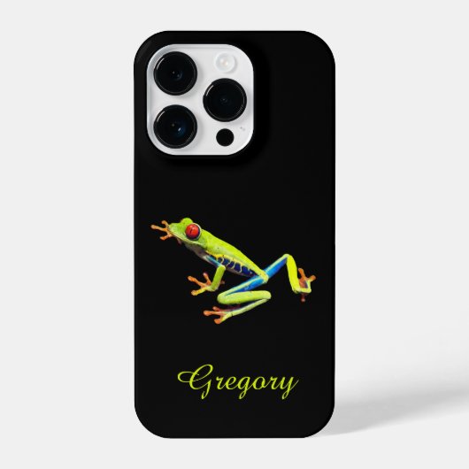 Red Eyed Painted Tree Frog  Name Addition iPhoneケース (裏面)