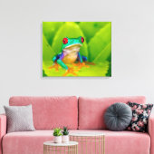 Red-eyed tree frog, Costa Rica キャンバスプリント (インサイチュ (リビング))