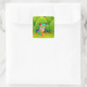 Red-eyed tree frog, Costa Rica スクエアシール (バッグ)