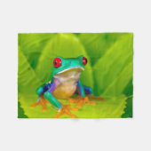 Red-eyed tree frog, Costa Rica フリースブランケット (正面(横))