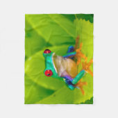 Red-eyed tree frog, Costa Rica フリースブランケット (正面)