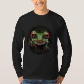 Red Eyed Tree Frog Leaping Frog Rainforest Amphibi Tシャツ (正面)