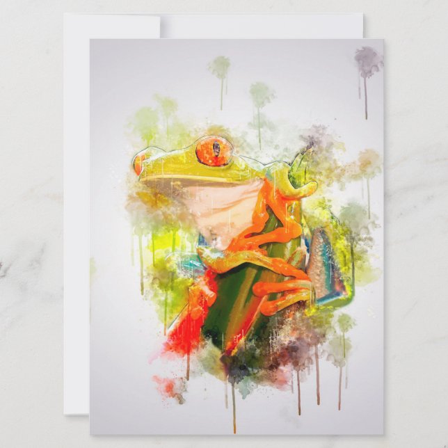 Red Eyed Tree Frog Nature Funny Wild Animal Lover (正面)