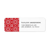 Red Fair Isle Sweater Knit Pattern Christmas ラベル (正面)