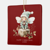 Red Fairy Merry Christmas セラミックオーナメント (左)