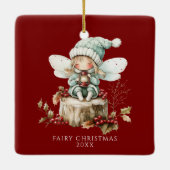 Red Fairy Merry Christmas セラミックオーナメント (裏面)
