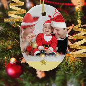 Red Family Photo Minimalist Keepsake セラミックオーナメント