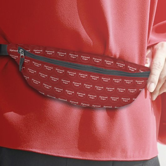 Red Fanny Packのビジネスロゴのシームレスなパターン ファニーパック