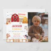 Red Farm誕生日招待状と写真 招待状 (正面)