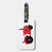 Red Farm Tractor Vehicle ラゲッジタグ (裏面縦)