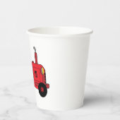 Red Farm Tractor Vehicle 紙コップ (左)