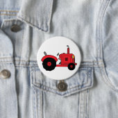 Red Farm Tractor Vehicle 缶バッジ (インサイチュ)