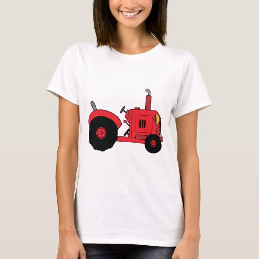 Red Farm Tractor Vehicle Tシャツ (正面)