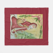 Red Father Christmas Blanket Gift フリースブランケット (正面(横))