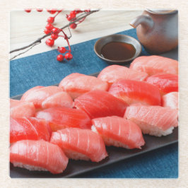 Red Feast - A luxurious plate filled with tuna ガラスコースター