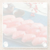 Red Feast - A luxurious plate filled with tuna ガラスコースター (裏面)