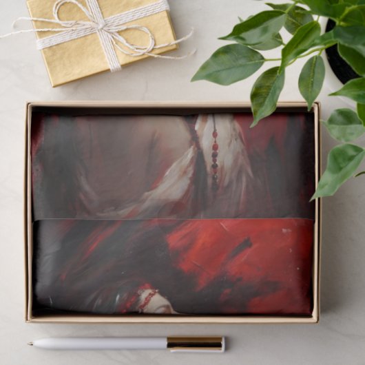 Red Feather Native American Woman Decoupage 薄葉紙 (ギフト)