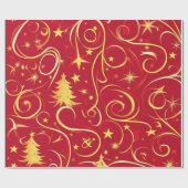 Red Festive Christmas Patterns   ラッピングペーパー (フラット)