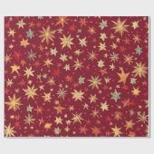 Red  Festive Christmas Patterns ラッピングペーパー (フラット)