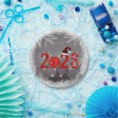 Red Festive Merry Christmas New Year 2026 ペーパープレート (パーティー)