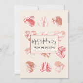 Red Fingerprint Pattern Valentines Day  シーズンカード (正面)