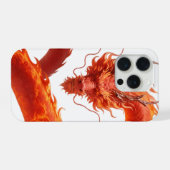 Red Fire Dragon Art | Mythical Flame Dragon Design iPhoneケース (裏面横)