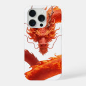 Red Fire Dragon Art | Mythical Flame Dragon Design iPhoneケース (裏面)