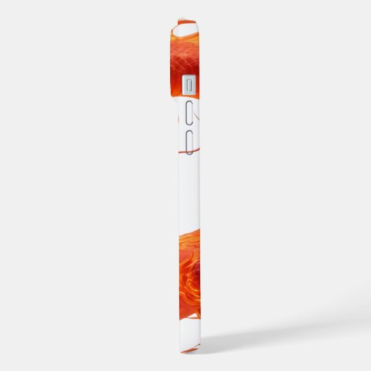 Red Fire Dragon Art | Mythical Flame Dragon Design iPhoneケース (左側面)