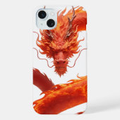 Red Fire Dragon Art | Mythical Flame Dragon Design iPhoneケース (裏面)