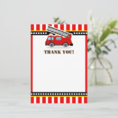 Red Fire Engine Thank You Notes サンキューカード (スタンド正面)