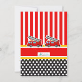 Red Fire Engine Thank You Notes サンキューカード (裏面)