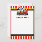 Red Fire Engine Thank You Notes サンキューカード (正面)