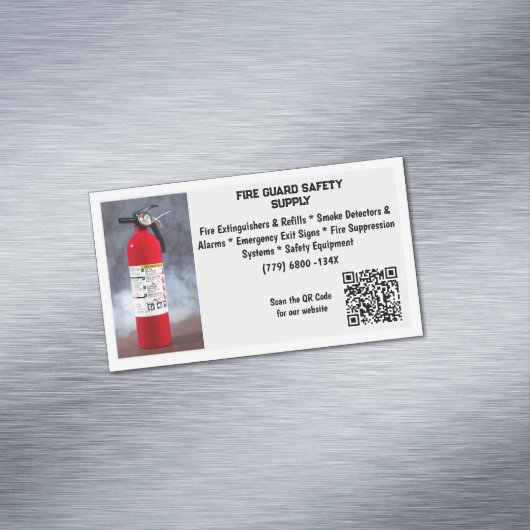 Red Fire Extinguisher Fire Safety   マグネット名刺 (インサイチュ)