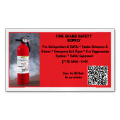 Red Fire Extinguisher Fire Safety   マグネット名刺 (正面)