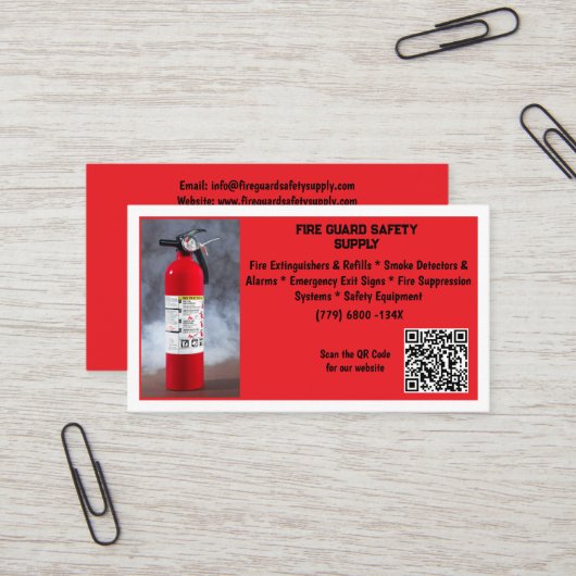 Red Fire Extinguisher Fire Safety   名刺 (正面/裏面インサイチュ)