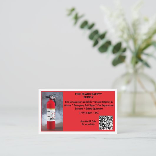 Red Fire Extinguisher Fire Safety   名刺 (スタンド正面)