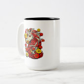 Red Fire Horse – Chinese Zodiac 2026 ツートーンマグカップ (正面左)