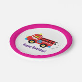 Red Fire Truck Engine Firefighter Rescue Design ペーパープレート (アングル)