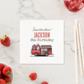 Red Fire Truck Party Décor | Custom Kids Birthday スタンダードカクテルナプキン (インサイチュ)