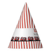 Red Fire Truck Party Décor | Custom Kids Birthday パーティーハット (左)