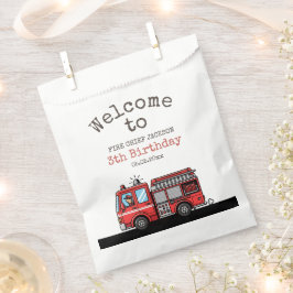 Red Fire Truck Party Décor | Custom Kids Birthday フェイバーバッグ