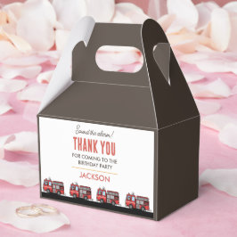 Red Fire Truck Party Décor | Custom Kids Birthday フェイバーボックス