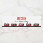 Red Fire Truck Party Décor | Custom Kids Birthday ペットボトルラベル (シングルラベル)