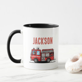 Red Fire Truck Party Décor | Custom Kids Birthday マグカップ