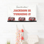 Red Fire Truck Party Décor | Custom Kids Birthday 横断幕 (インサイチュ)