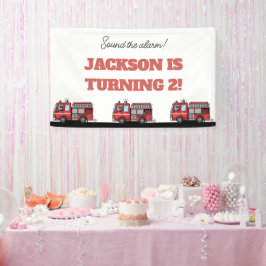 Red Fire Truck Party Décor | Custom Kids Birthday 横断幕